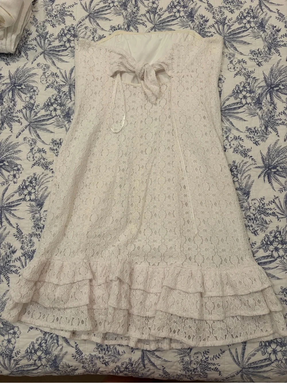 Lilly Pulitzer Franco White Strapless Lace Dress Size 8 - Picture 2 of 4